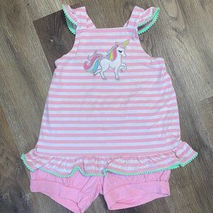 ☂️Classic Whimsy - Pink Unicorn Shorts Set
